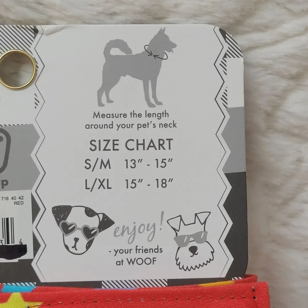 Woof Birthday Pup Bandana Small to Medium Dogs 13 to 15 Inch Adjustable Neck New